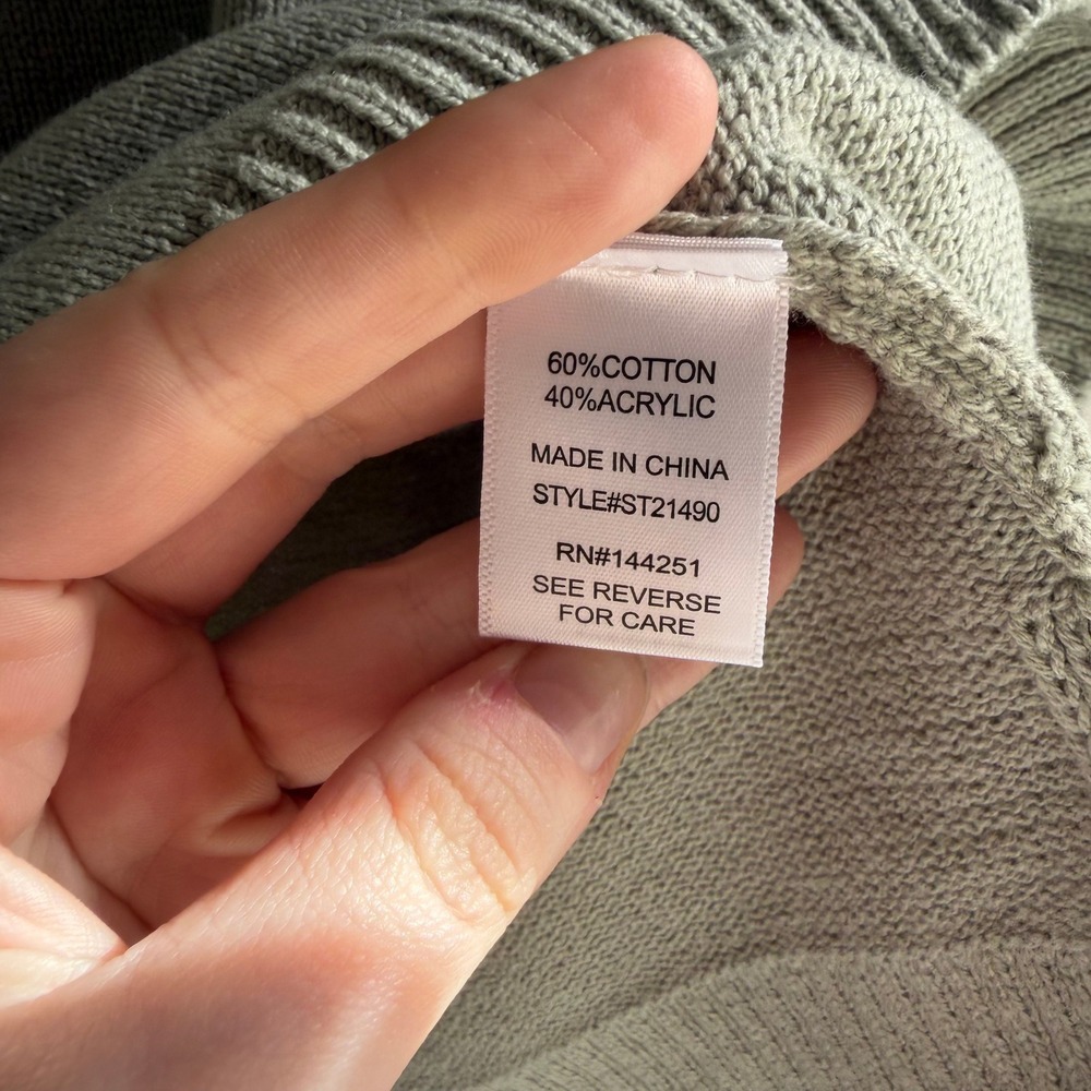 Sincerely Jules Be Kind Crewneck Sweater Light Green Knit Pullover Medium - Picture 5 of 9